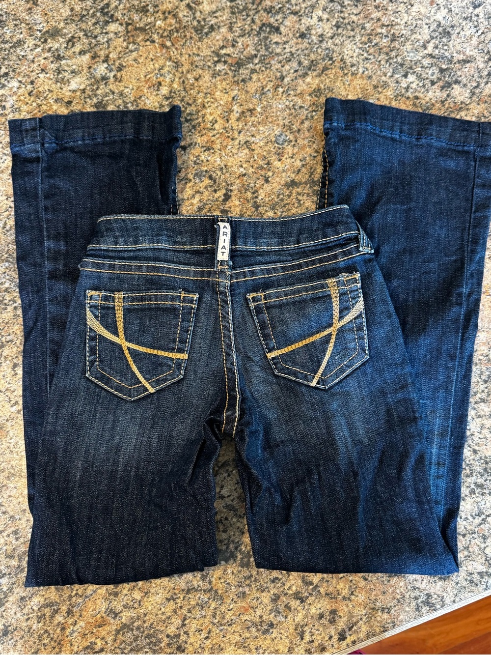 Ariat REAL Jeans Girls 8 Blue Trouser Maggie Wide Leg Nightshade Denim Western